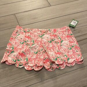 Lilly Pulitzer Pink and Green Floral High Waist Shorts